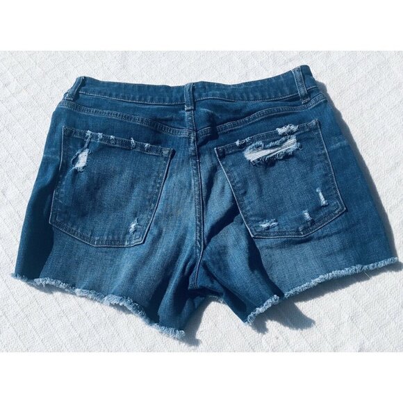 Warp + Weft IBZ High Rise Shorts Quincy Jean Shorts Button Fly Size 6/28 Womens - Picture 3 of 7